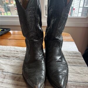 Nocona Black Leather Western Boots